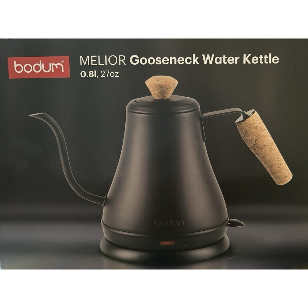 Bodum Melior Gooseneck Water Kettle Black 0.8L 27oz Gooseneck Spout